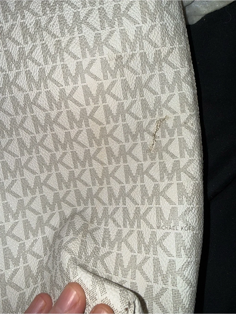 Michael Kors Cream Logo Tote with Tan Handles